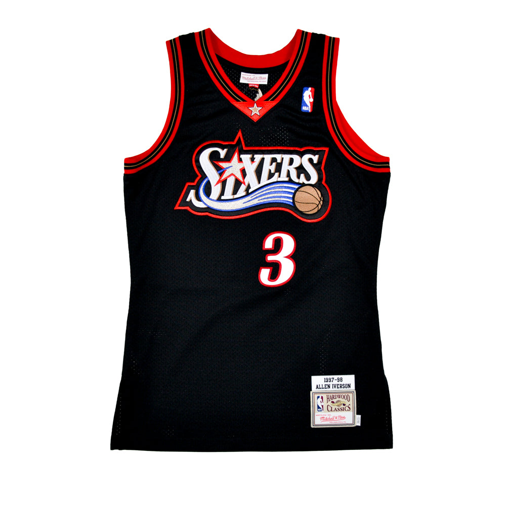 Hardwood Classics Mitchell & Ness 99-00 Sixers Allen Iverson Blue  Basketball Jersey