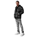 Jordan Craig - Flannel Over Shirt With Hood | Black Shadow