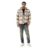 Jordan Craig - Flannel Over Shirt With Hood | Khaki