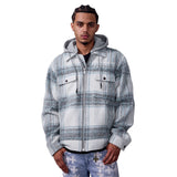 Jordan Craig - Flannel Over Shirt With Hood | L/Blue