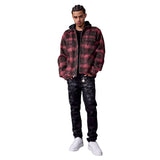 Jordan Craig - Flannel Over Shirt With Hood | Red
