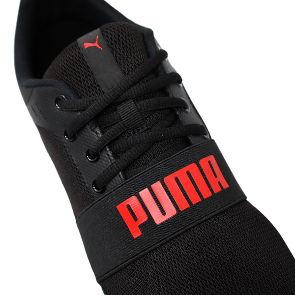 Puma - Wired Run Signature | Puma Black - High Risk Red