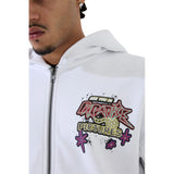 Jordan Craig - Rhinestone Paradise Zip Up | White