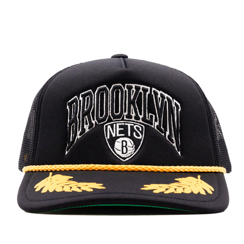 NBA Gold Leaf Trucker Nets | Black