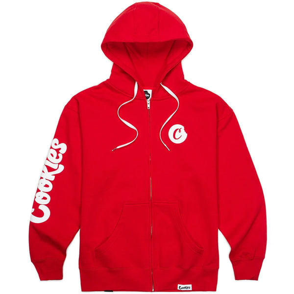 Cookies - C Bite Logo Zip Front Pullover Hoodie | Red/White
