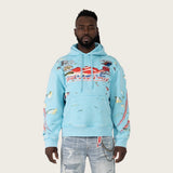Smoke Rise - Racing Double Layer Hoodie | Sky Blue