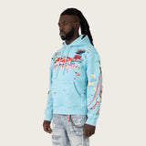 Smoke Rise - Racing Double Layer Hoodie | Sky Blue