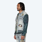 Smoke Rise - Magnificence Denim Varsity Jacket | Mechanical Blue