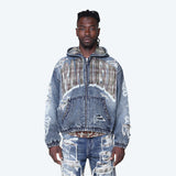 Smoke Rise - Grandeur Plaid Denim Hoodie Jacket | Fordham