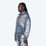 Smoke Rise - Grandeur Plaid Denim Hoodie Jacket | Fordham