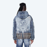 Smoke Rise - Grandeur Plaid Denim Hoodie Jacket | Fordham
