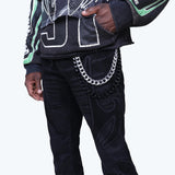 Smoke Rise - Field Flocked Jeans | Dorset Black