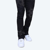 Smoke Rise - Rhinestone Fashion Stacked Jean | Glow Black