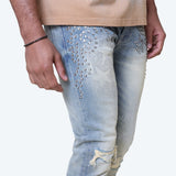 Smoke Rise - Rhinestone Fashion Stacked Jean | Owens Blue