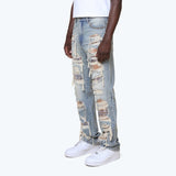 Smoke Rise - Grandeur Plaid Jeans | Munich Blue