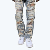 Smoke Rise - Grandeur Plaid Jeans | Munich Blue