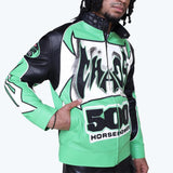 Smoke Rise - Chaos PU Racing Jacket | Vibrant Green