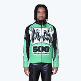 Smoke Rise - Chaos PU Racing Jacket | Vibrant Green