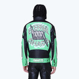 Smoke Rise - Chaos PU Racing Jacket | Vibrant Green