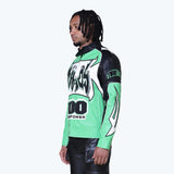 Smoke Rise - Chaos PU Racing Jacket | Vibrant Green