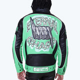 Smoke Rise - Chaos PU Racing Jacket | Vibrant Green