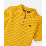 Paper Planes - Half Zip Polo Sweater | Saffron