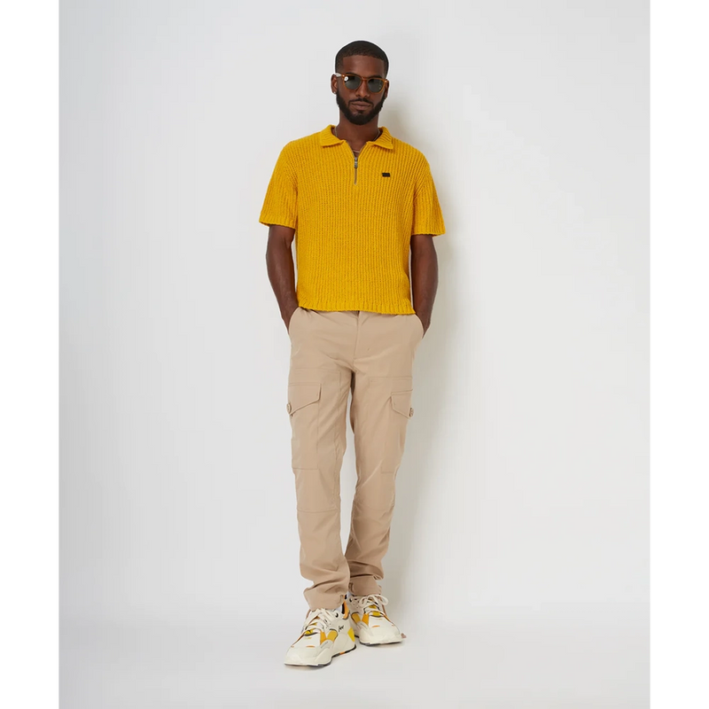 Paper Planes - Half Zip Polo Sweater | Saffron