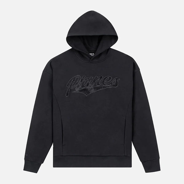 Paper Planes - Planes Fur Applique Hoodie | BLK