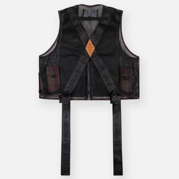 Wax Cotton + Mesh Tactical Vest | Brown