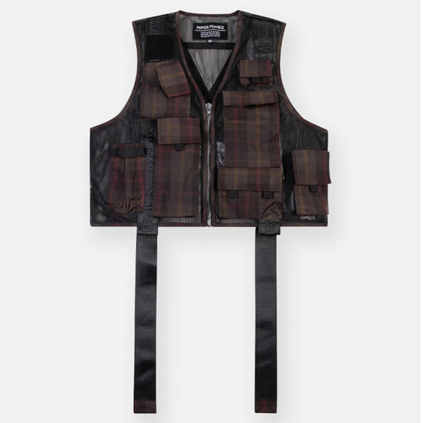 Wax Cotton + Mesh Tactical Vest | Brown