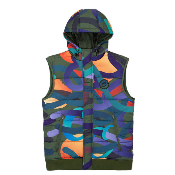 Farenheit Hooded Puffy Vest | Olive