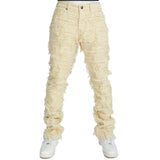 Thrashed Distressed Stacked Flared Debris 504 | Cream