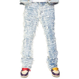 Thrashed Distressed Stacked Flared Debris 516 | Blue Wash