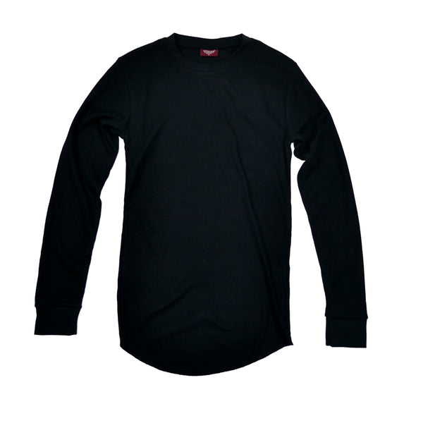 Fitted Thermal Crew Neck Shirt | Black